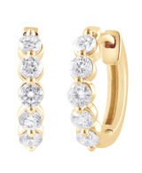 Yellow Gold | Small Diamond Hoops Earrings Side