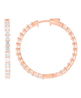 Rose Gold | In & Out Diamond Hoop Earrings