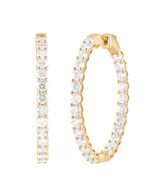 Yellow Gold | In & Out Diamond Hoop Earrings