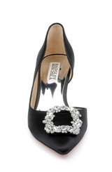 Black | Fabia II Kitten Heels with Crystal Buckle