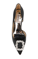 Black | Fabia II Kitten Heels with Crystal Buckle