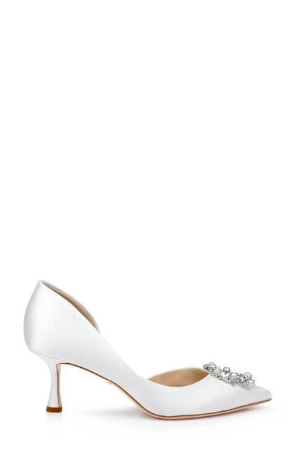 Soft White | Fabia D’Orsay With Crystal Buckle