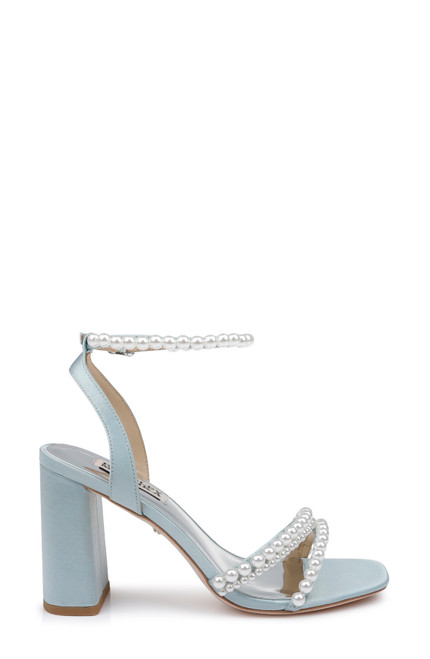 Mist Blue | Feisty Pearl Block Heel Side