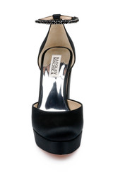 Black | Felixa Platform with Gemstone Ankle Strap