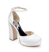White | Felixa Platform with Gemstone Ankle Strap