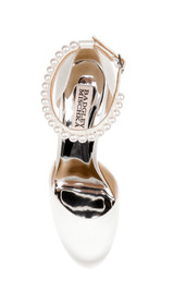 White | Felixa Platform with Gemstone Ankle Strap