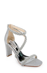 Silver | Fenix Braided Rhinestone Block Heels
