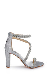 Silver | Fenix Braided Rhinestone Block Heels