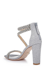 Silver | Fenix Braided Rhinestone Block Heels