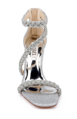 Silver | Fenix Braided Rhinestone Block Heels