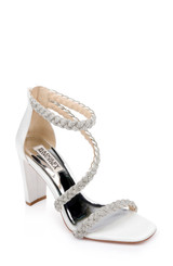 Soft White | Fenix Braided Rhinestone Block Heels