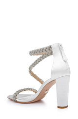 Soft White | Fenix Braided Rhinestone Block Heels