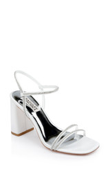 Soft White | Firey Bejeweled Block Heel Sandal