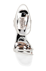 Soft White | Firey Bejeweled Block Heel Sandal