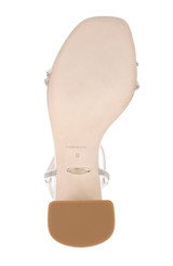 Soft White | Firey Bejeweled Block Heel Sandal