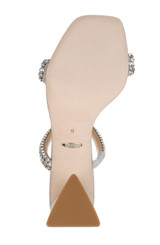 Silver | Frankie Bejeweled Block Heel Slide