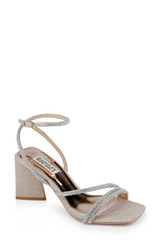 Pale Gold | Freedom Glitter Block Heel with Bejeweled Straps