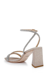 Pale Gold | Freedom Glitter Block Heel with Bejeweled Straps