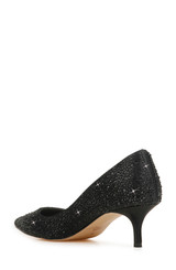 Black | Frenchie Wide Width Pointed Toe Kitten Heel