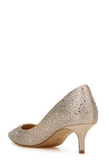 Champagne | Frenchie Wide Width Pointed Toe Kitten Heel
