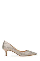 Champagne | Frenchie Wide Width Pointed Toe Kitten Heel