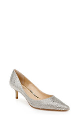 Gold Glitter | Frenchie Wide Width Pointed Toe Kitten Heel