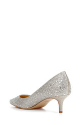 Gold Glitter | Frenchie Wide Width Pointed Toe Kitten Heel