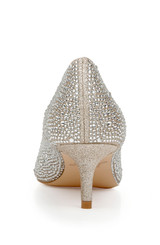 Gold Glitter | Frenchie Wide Width Pointed Toe Kitten Heel