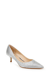 Silver | Frenchie Wide Width Pointed Toe Kitten Heel