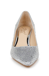 Silver | Frenchie Wide Width Pointed Toe Kitten Heel