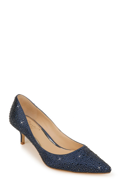 Navy | Frenchie Pointed Toe Kitten Heel