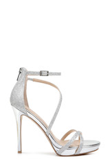 Silver | Galen Platform Glitter Evening Shoe