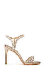 Champagne | Galia Crystal Ankle Strap Evening Shoe