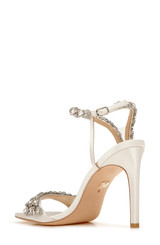 Soft White | Galia Crystal Ankle Strap Evening Shoe