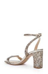 Gold | Gem Glitter Block Heel Sandal