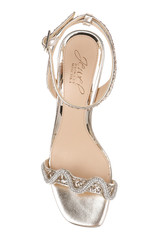 Gold | Gem Glitter Block Heel Sandal