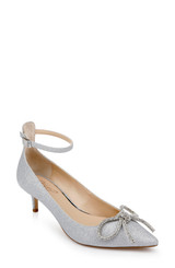 Silver | Geranium Kitten Heel Pump