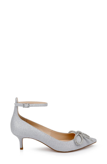 Silver | Geranium Kitten Heel Pump