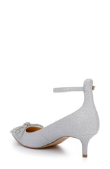 Silver | Geranium Kitten Heel Pump