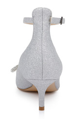 Silver | Geranium Kitten Heel Pump