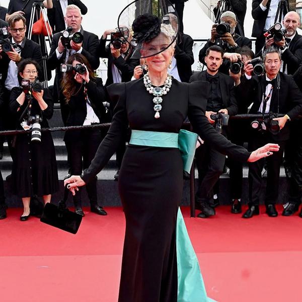 Helen Mirren in Badgley Mischka for Cannes Film Festival