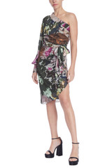 Green Multi | One-Shoulder Floral Mini