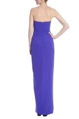 Purple | Strapless Column Gown with High Slit