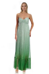 Green Silver | Evelyn Sweetheart Neck Strapless Gown Front