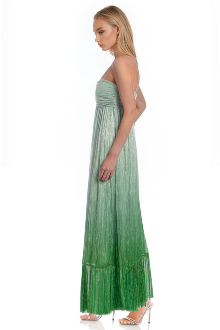 Green Silver | Evelyn Sweetheart Neck Strapless Gown Side