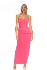 Coral | Emery Fitted Strapless Gown Front