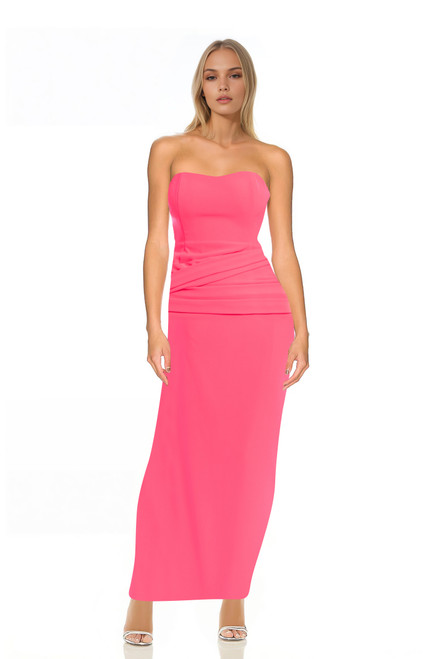 Coral | Emery Fitted Strapless Gown Front
