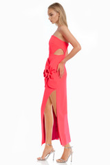Coral | Eloise Strapless Sheath Gown Side