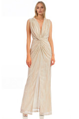Copper | Eva Sleeveless Front Knot Gown Front