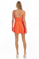 Orange | Freya Square Neck Bubble Hem Mini Dress Back